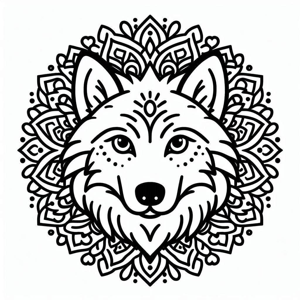 Mandalas Loup 5